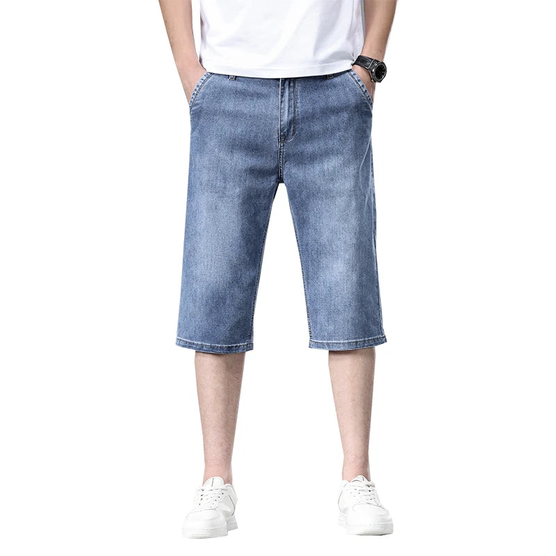 Summer Men's Thin Straight Denim Shorts Soft | SAMAG