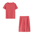2024 New Summer Round-neck Solid Color Short-sleeved Two-piece Yoga Shorts Women's Sports Suit