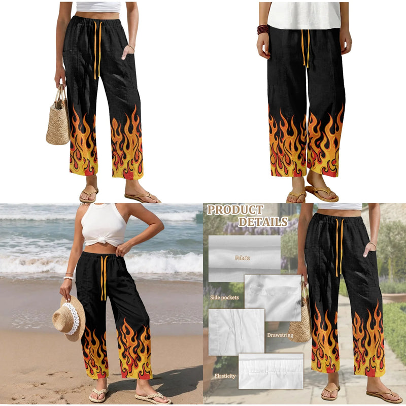 INSTANTARTS Traf 2026 Women's Matching Sets Ropa Para Mujer Halloween Shirts Wide Leg Pants Set Women Plus Size Clothing S-3XL