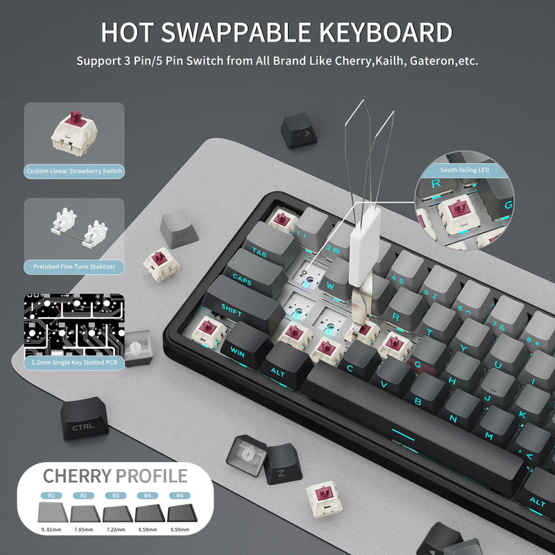 ATTACK SHARK X66 65% Wireless Mechanical Keyboard - Visuel 3 | SAMAG
