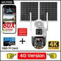 4G SIM Solar Camera AOV 24 Hours Record Built-in 31200 MAh Battery Outdoor Surveillance 60X Zoom Cam Auto Track 25W Solar Panel