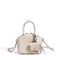 2026 New Women's Top Grain Leather Boston Bag Cute Heart Charm Mini Pocket Tassel Handbag Shoulder Crossbody Bag