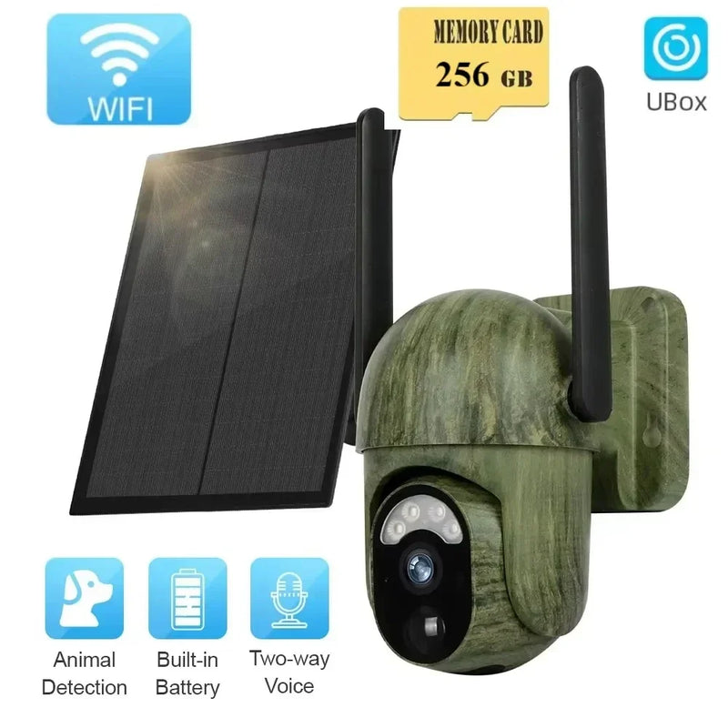 4MP 4G/WIFI Solar Security Camera Wireless Outdoor WiFi Human/Animal Detection 2-Way Talk IP66 Waterproof Wildlife Solar Camera
