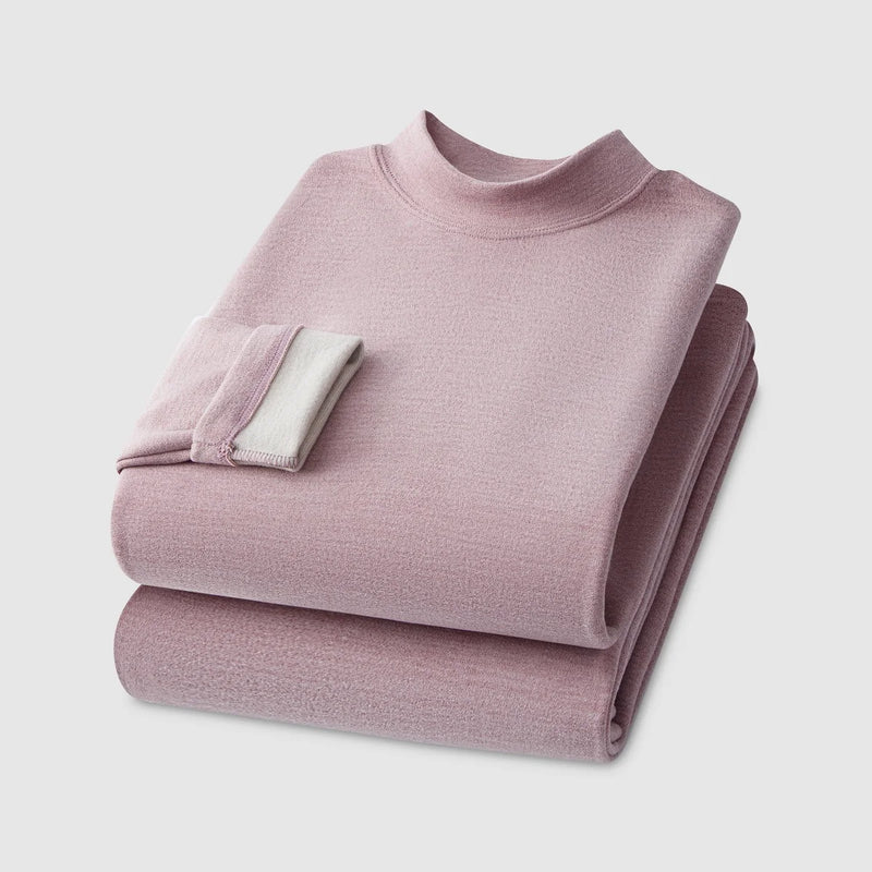 Autumn and Winter Men's Cashmere Silk Thermal Underwear Women's Cashmere Thermal Fall Pants Padded and Thickened Couples Set