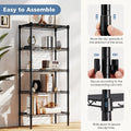 JHK 3-5 Tier Metal Wire Storage Shelves Adjustable Storage Racks Heavy Duty Standing Shelf Organizer for Living Room and Kitchen