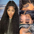 Deep Wave Lace Front Wigs Human Hair 250% Density 13x4 HD Transparent Deep Wave Frontal Wigs Human Hair With Baby Hair Natural Color Halloween Season