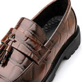 Business Tassel Loafers Shoes Slip on Casual Thick Bottom Leather Black Dress Party Shoes Boat Loafers For Man Fashion Moccasins