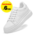 Men's Invisible Height Increasing Elevator Shoes Lace-up Sporty White Sneakers 6cm 8cm 10cm Taller Size Plus Invisible Elevate