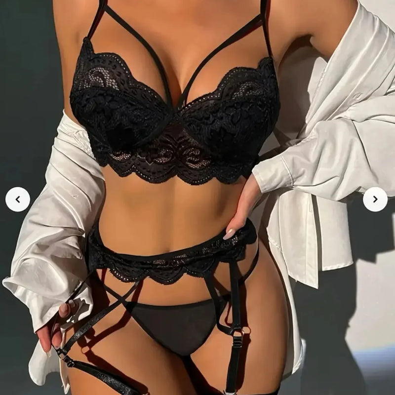 Erotic Sexy Lace Bra And Panty Set Underwear Transparent Bra Exotic Sets Sexy Thong Woman Porn Fancy Sensual Luxury Lingerie
