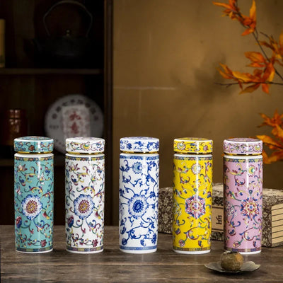 500ML Double-layer Ceramic Cups Enamel Thermos for Tea | SAMAG