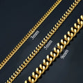 Hiphop Heavy Cuban Link Chains Necklaces Male Gold Color Stainless Steel Long Neck Necklace For Men Women Jewelry 2023 Collares