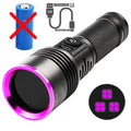High Power Black Mirror Purple Light Detection Torch Powerful 365NM UV Flashlight Type-C USB Rechargeable LED Ultraviolet Lamp