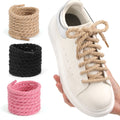 0.7mm Round Thick Hemp Style Shoelaces Solid Color for Men Women Hiking Sports Running