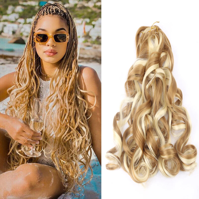 French Curly Crochet Braiding Hair Synthetic Loose Wave Ombre Braids Hair for Women  Spiral Curls Pre Stretched Hair Extensions