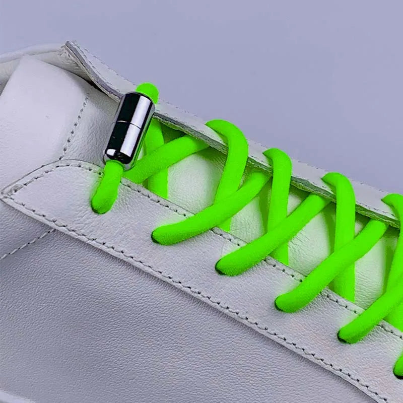 1 Pair Quick Locking Shoelaces Without Ties Elastic Laces Sneaker Widened Oval No Tie Shoe Laces Kids Adult Shoelace for Shoes