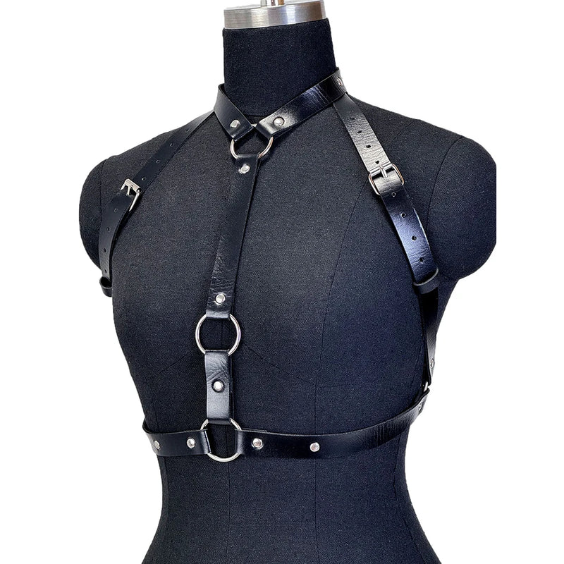 Fashion PU Leather Belt Street Style Chest Harness Belt Suspenders for Women Decor Punk Rock Belt Gothic Clothing Accessories