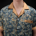 Ice Silk Robe Loose Nightwear Loungewear Male Casual Home Clothes Print Shirt&pants Summer Autumn New Bathrobe with Pocket
