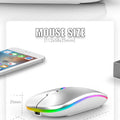 HOMEFISH PHONEPACE Dual Mode Wireless Mouse 2.4G Bluetooth Rechargeable Silent LED Backlit Optical Mice for PC Laptop