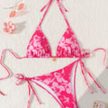 Women's Two Piece Bikini Set 2025, Sexy Triangle Push Up Swimsuit, Floral Print Bathing Suit, Beach Swimwear