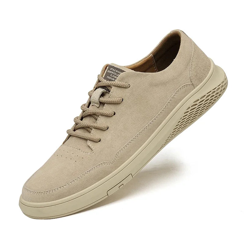 2025 New Genuine Leather Board Shoes Italian Casual Leather Lace Up Outdoor Comfy Jogging Shoes Flat Designer Office Oxford Shoe