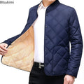 Men's Winter New Thickened Down Cotton Clothes, Solid Color Casual Stand Collar Single Breasted Fleecing Cotton-padded Clothes
