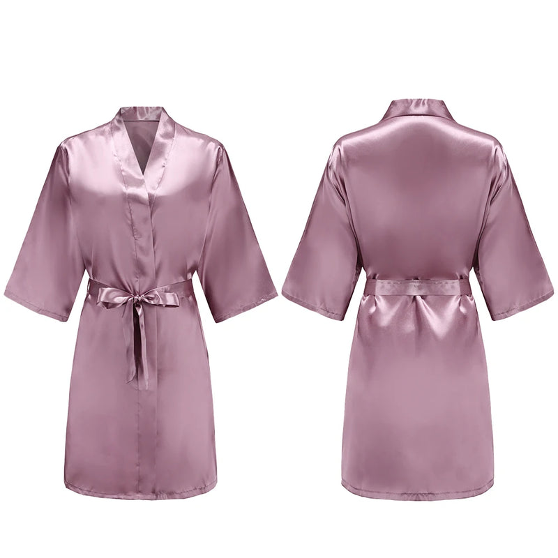 Women's Pure Short Silky Robes Bridesmaid Bride Party | SAMAG