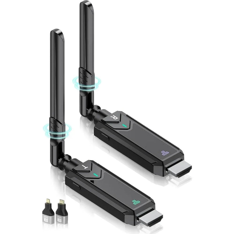 1x1 1x2 1x4 Wireless HDMI Extender Transmitter&Receiver Dongle Adapter，for Screen Sharing with Cameras,Laptops,TVs& Monitors