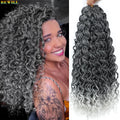 BEWILL GoGo Curl Crochet Hair 14 18 Inches Water Wave Beach Curl Crochet Hair Ombre Synthetic Bohemian Braids Hair Extensions 1B