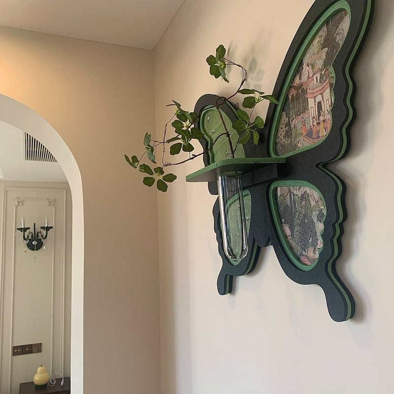 French Butterfly Living Room Decoration Painting Hydroponic Green Plant Hanging Painting Dining Room Sandstone Mural Painting