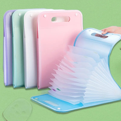 1 A4 Macaron vertical binding file bag Student test paper | SAMAG