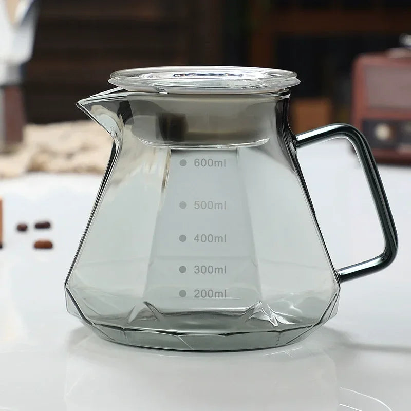 Glass Drip Coffee Maker,Diamond Design Glass Dripper and Filter Holder Manual Coffee Brewer for Home and Office