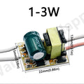 LED Driver 220V LED Power Supply 1-3W 4-7W 8-12W 15W 18W 24W 25W 30W 36W 300mA with Built-In Transformer Module LED Driver Board