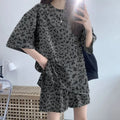 2026 Women T-Shirt Shorts Suit Set Casual Tie Dye Loose Tshirt Wide Leg Middle Shorts With Pockets Female Soft Summer Shorts Set