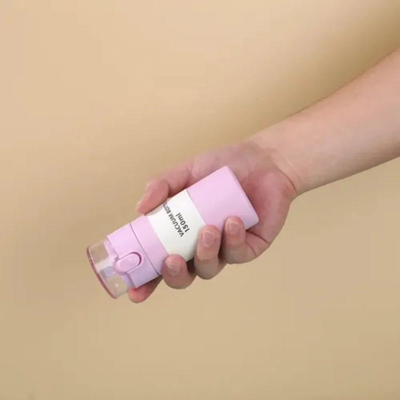 Stainless Steel Mini Thermos Cup 150/250ml with Straw Pocket Insulated Cup One-button Opening Leak-proof Thermal Mug