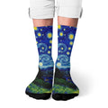 Van Gogh style starry night men's socks retro casual | SAMAG