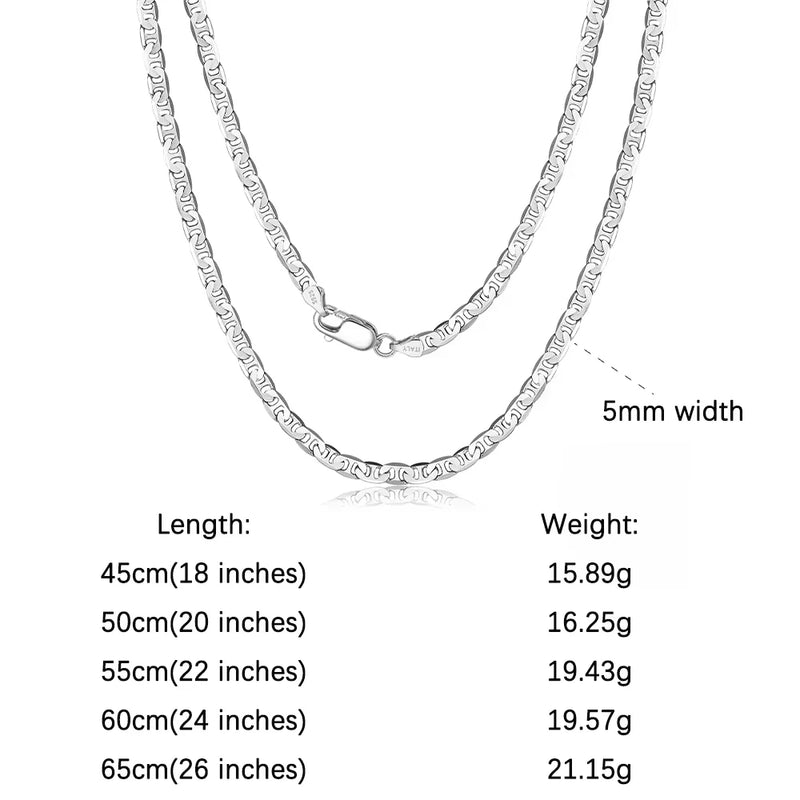 ORSA JEWELS 925 Sterling Silver Chain Necklaces Fashion Party for Men Women DIY Jewelry Simple High Quality 16-24 Inch Wholesale