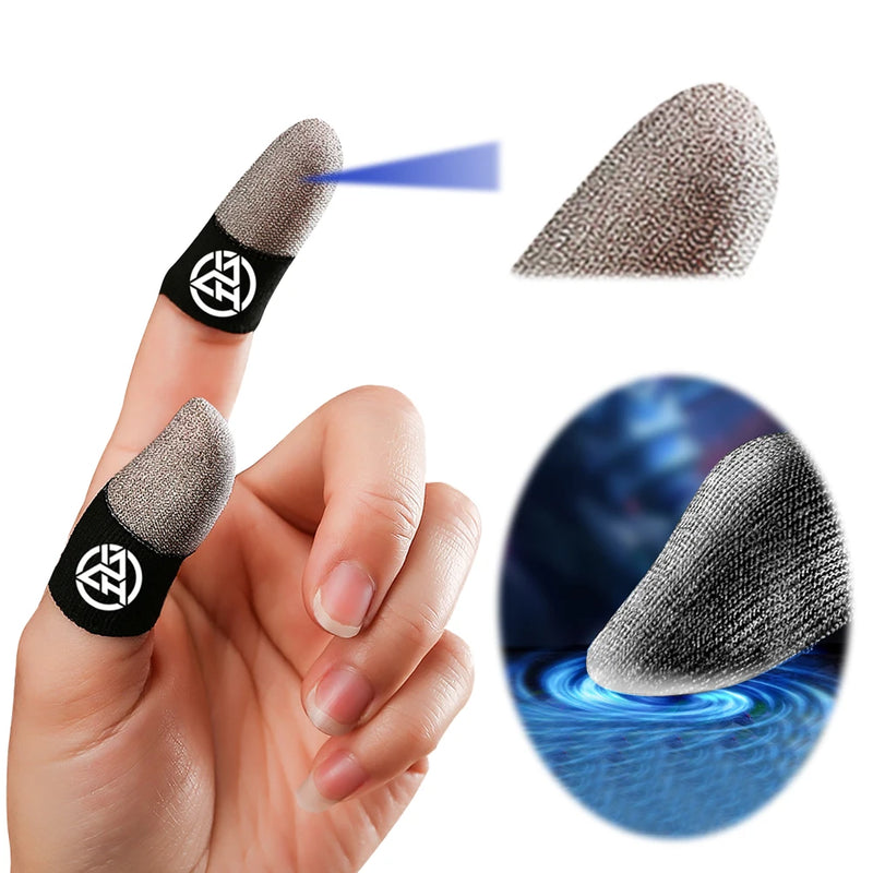 1/2 Pair Luminous Fingertips Sweat-Proof Touch Screen Thumb Gloves Non-slip Sensitive Mobile Touch Glove for PUBG Mobile Gaming