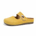 Free Shipping Women's Suede Mary Jane Mules,Casual Backless Flat Clogs,Comfortable Slip-on Slippers,Retro Minimalist Daily Shoes