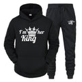 Lover Tracksuit Hoodies Printing QUEEN KING Couple Sweatshirt Plus Size Hooded Clothes Women Two Piece Set - View 10 | SAMAG