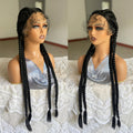 Synthetic Lace Front Wig Braided Wigs With Baby Hair 32 Inches 4 Twist Cornrow Braids Cosplay DIY Wig Synthetic Crochet Braids