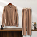 Men's Knitted Set 100% Cashmere Round Neck Zipper Open | SAMAG