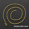 Real 14K Gold Color Necklace Chain for Women's Clavicle Chain Neck Collare for Girlfriend Fashion Birthday Jewelry Gift Not Fade