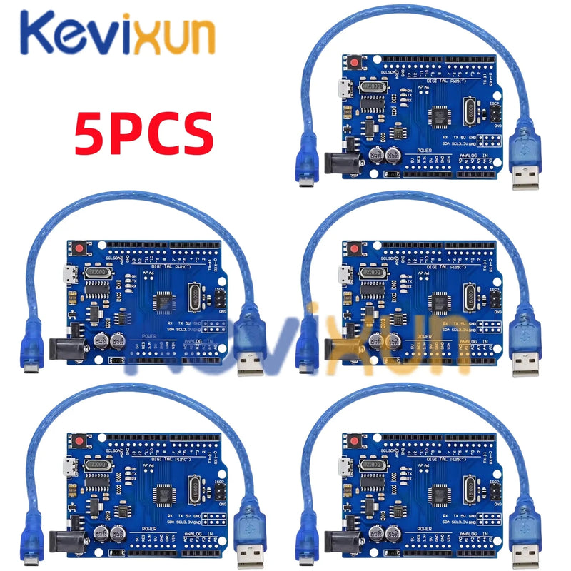 1-10PCS UNO R3 CH340G MEGA328P Chip for Arduino UNO R3 + USB/TYPE-C CABLE ATMEGA328P-AU Development Board 16Mhz