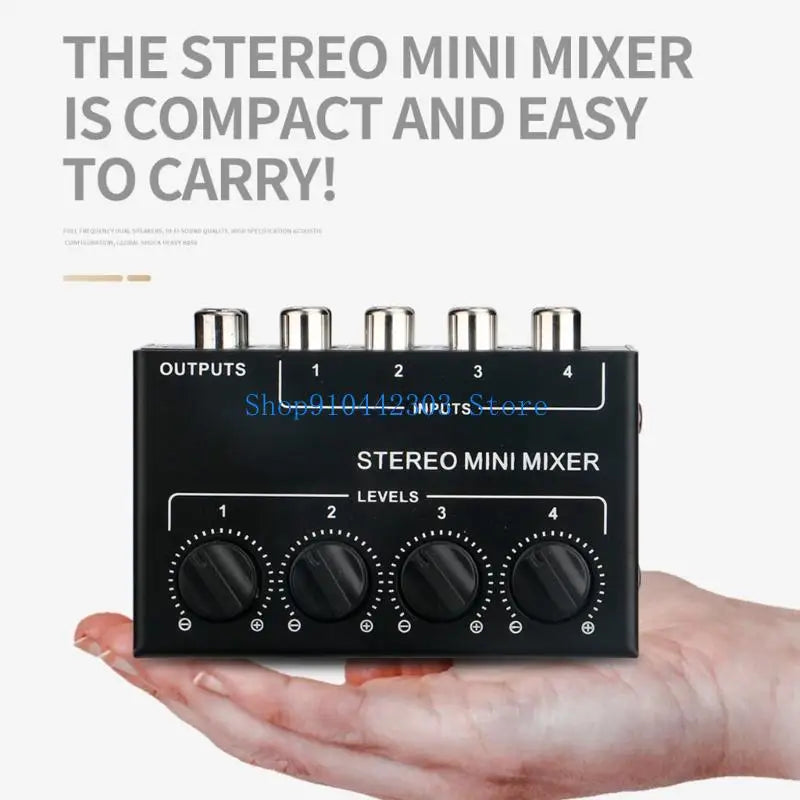 652F Metal 4 Channel Passive Stereo Mixers for Professional Sound Needs in Home Studios and On the Go Applications