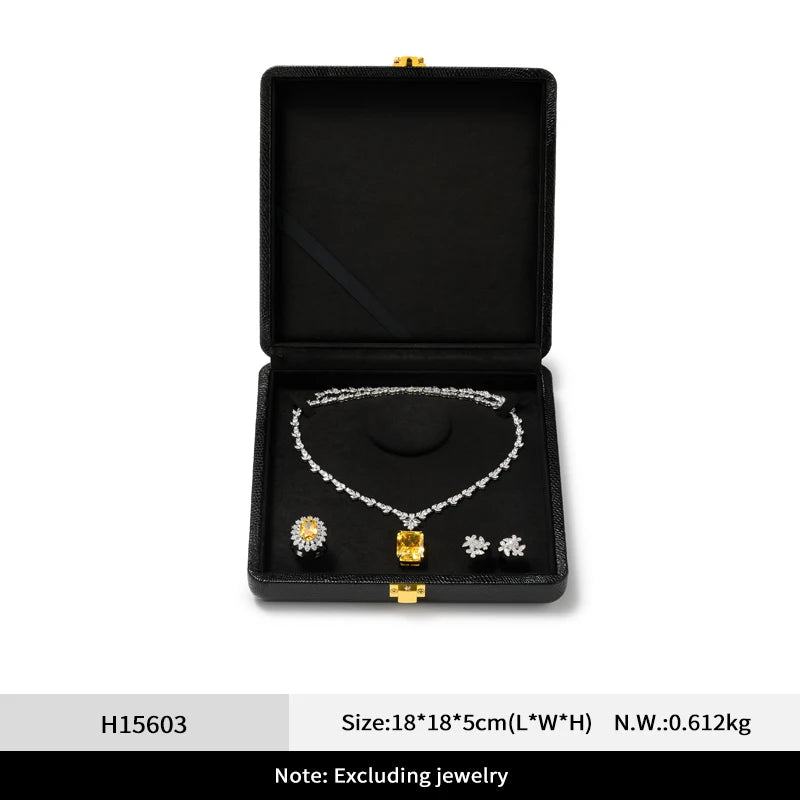 Orilv Leather Jewelry Box Set Box Light Luxury Ring Necklace Display Storage Boxs Jewelry Display Packaging Box Ladies' Gift Box