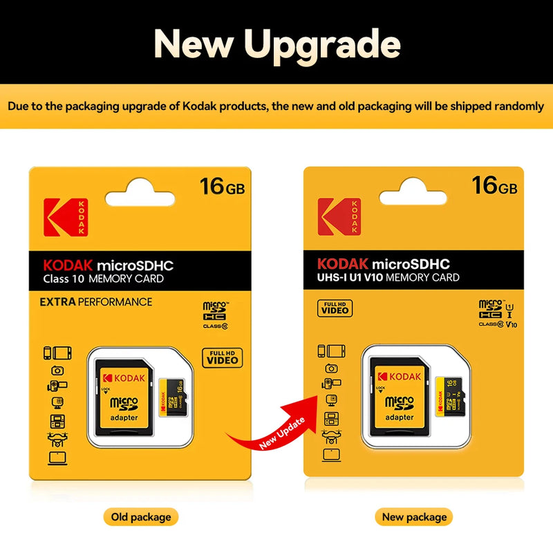 KODAK Micro SD 512GB 256GB Memory Card UP TO 100MB/s C10 U3 32GB 64GB 128GB TF Card 4K HD For USB Card Reader Adapter Microsd