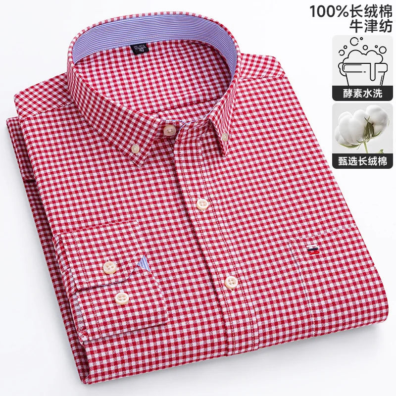 Spring and Autumn Men's Pure Cotton Long sleeved Shirts | SAMAG