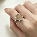 VENTFILLE 925 Sterling Silver Irregular Design Wave Golden Stackable Finger Rings Trendy Adjustable For - Visuel 10 | SAMAG