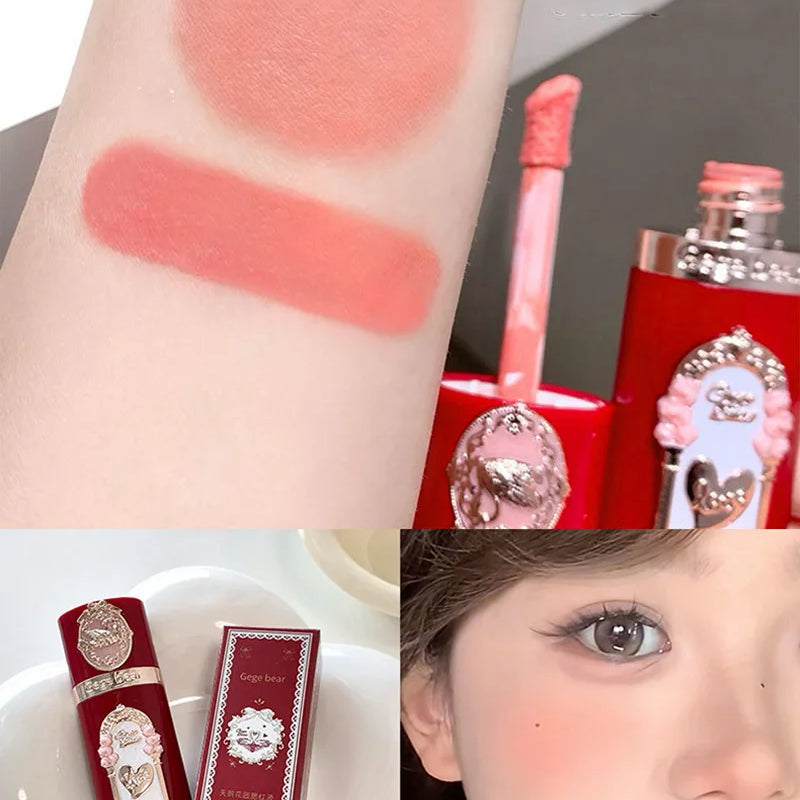 Gege Bear Strawberry Pink Liquid Blush Korean Makeup Matte Nude Apricot Tint Blusher Brighten Face Rubores Rouge Cute Makeup