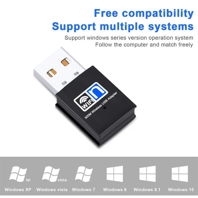 300Mbps Mini USB Wireless Wifi Adapter Wi Fi Network LAN Card 802.11b/g/n RTL8188 Adaptor for PC Desktop - Visuel 2 | SAMAG